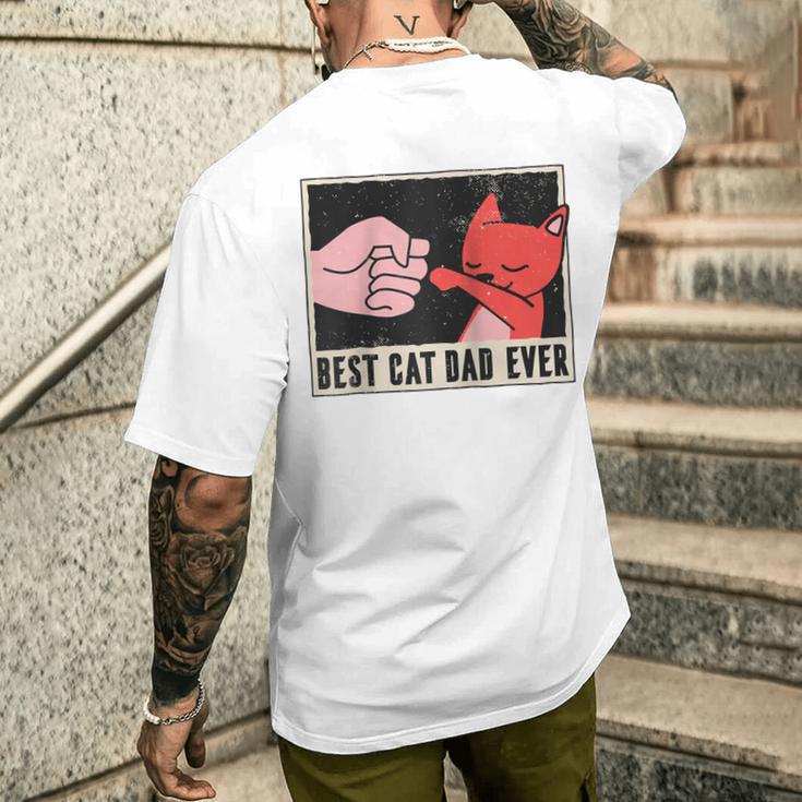 Bester Katzen Papa Tierliebe Raglan T-Shirt mit Rückendruck Geschenke für Ihn