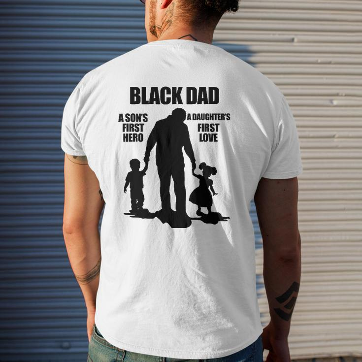 Black African American Father's Day Afrocentric Dad Mens Back Print T-shirt Gifts for Him