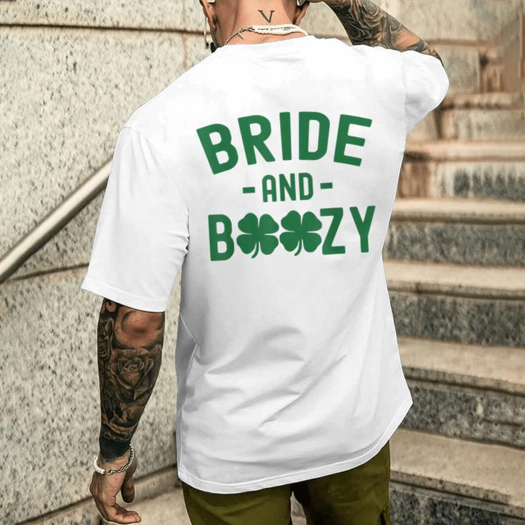 Bride And Boozy Irish St Patrick's Day Shamrocks Men's T-shirt Back Print Gifts for Him