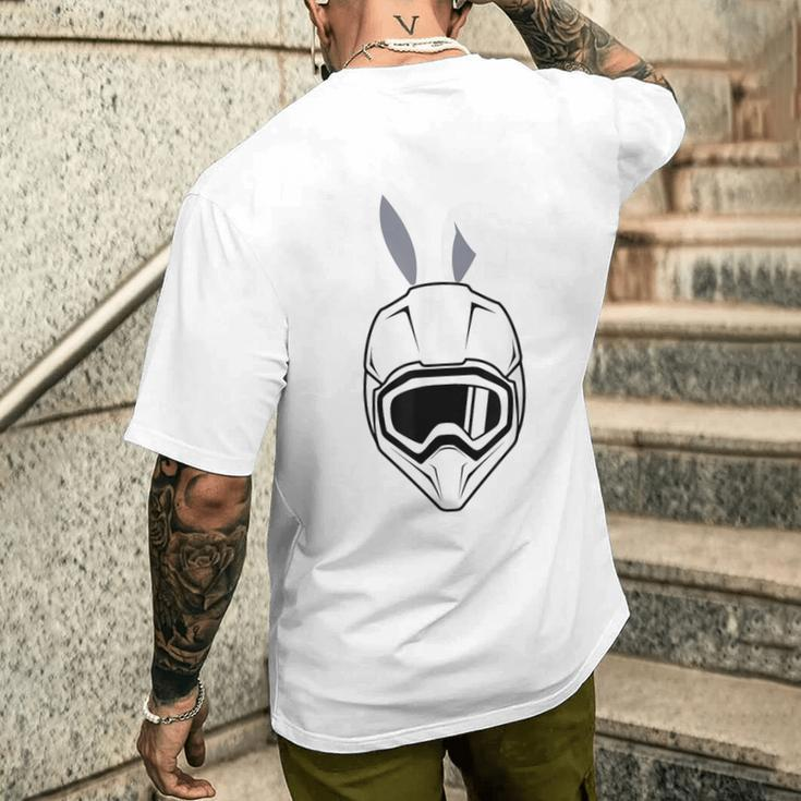 Bunny Ears Bike Helmet Happy Easter Men's T-shirt Back Print Gifts for Him