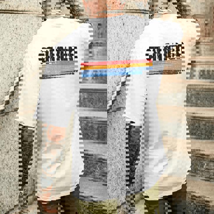 Calimera Italia Retro 70S 80S Style Manga Larga Camiseta Hombre Estampado Espalda Regalos para él