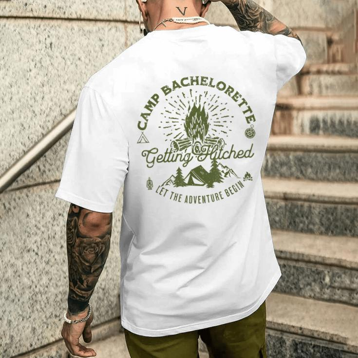 Camp Bachelorette Getting Lit Bride Party Favor Decor Men's T-shirt Back Print Gifts for Him