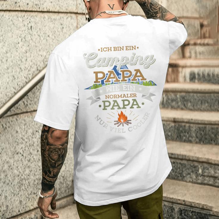 Camping Papa Wie Ein Normaler Papa Nur Cooler Zelten Camper Kapuzenjacke T-Shirt mit Rückendruck Geschenke für Ihn