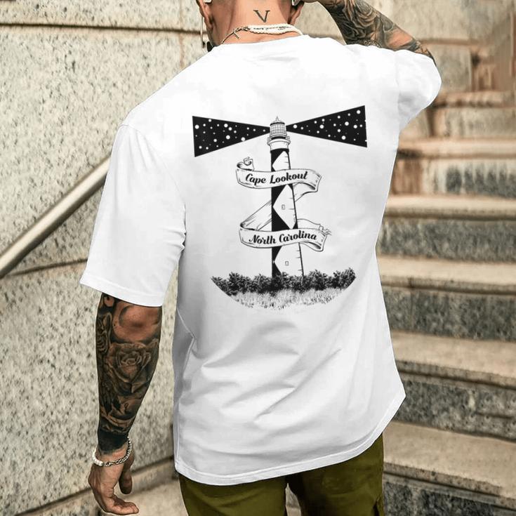 Cape Lookout Lighthouse Men's T-shirt Back Print Funny Gifts