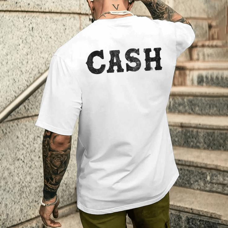 Cash Country Music Lovers Outlaw Vintage Retro Distressed Men's T-shirt Back Print Gifts for Him
