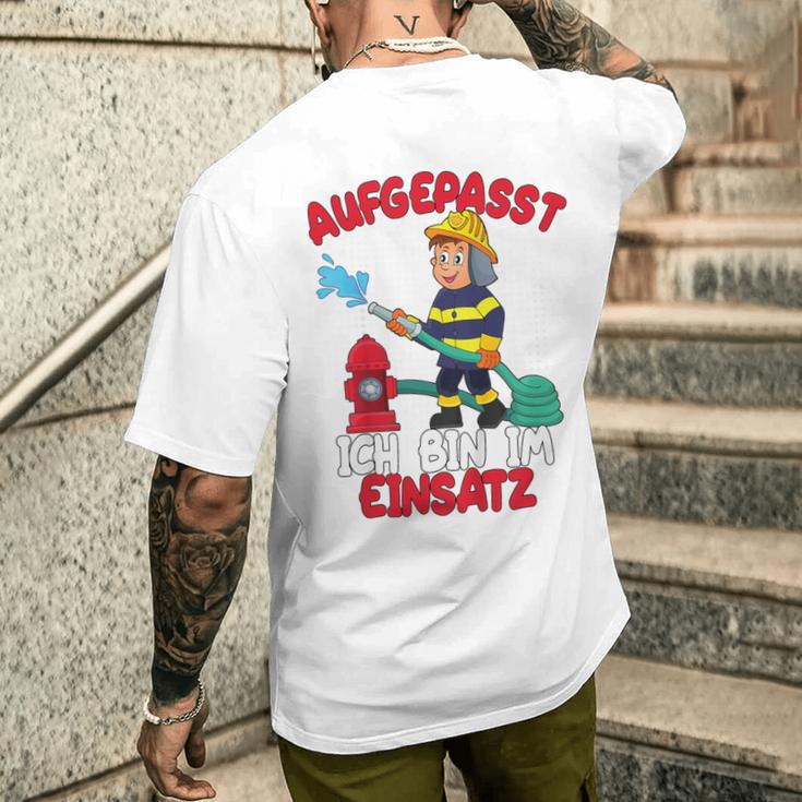 Children's Aufgepasst Ich Bin Im Einsatz T-Shirt mit Rückendruck Geschenke für Ihn