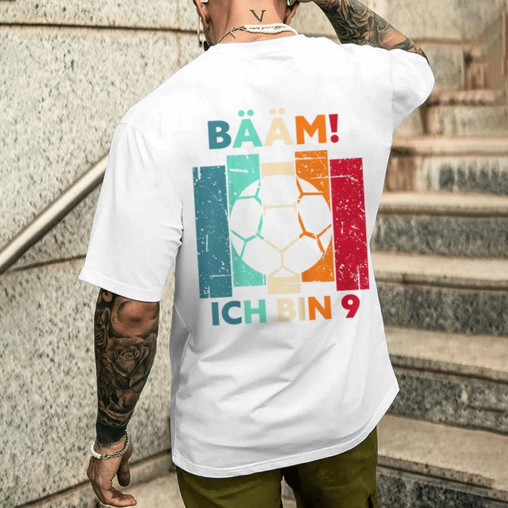 Children's Bäm Ich Bin 9 Neun Jahre Junge 9Th Birthday Football T-Shirt mit Rückendruck Geschenke für Ihn