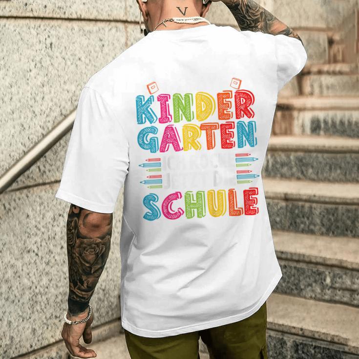 Children's Bye Bye Tschüss Kindergarten Ich Rocke Jetzt Die Schule T-Shirt mit Rückendruck Geschenke für Ihn