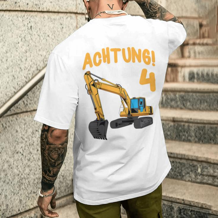 Children's Digger Birthday 'Ich Bin 4 Jahre Bausite' T-Shirt mit Rückendruck Geschenke für Ihn