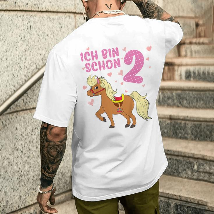 Children's Ich Bin Schon 2 Pferd Zwei Jahre Pony 2 Geburtstag T-Shirt mit Rückendruck Geschenke für Ihn
