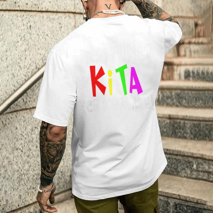 Children's Kita Achtung Kita Ich Komme I Kitakind T-Shirt mit Rückendruck Geschenke für Ihn