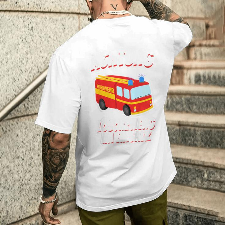 Children's Löschzwerg Boys Fire Engine Fireman T-Shirt mit Rückendruck Geschenke für Ihn