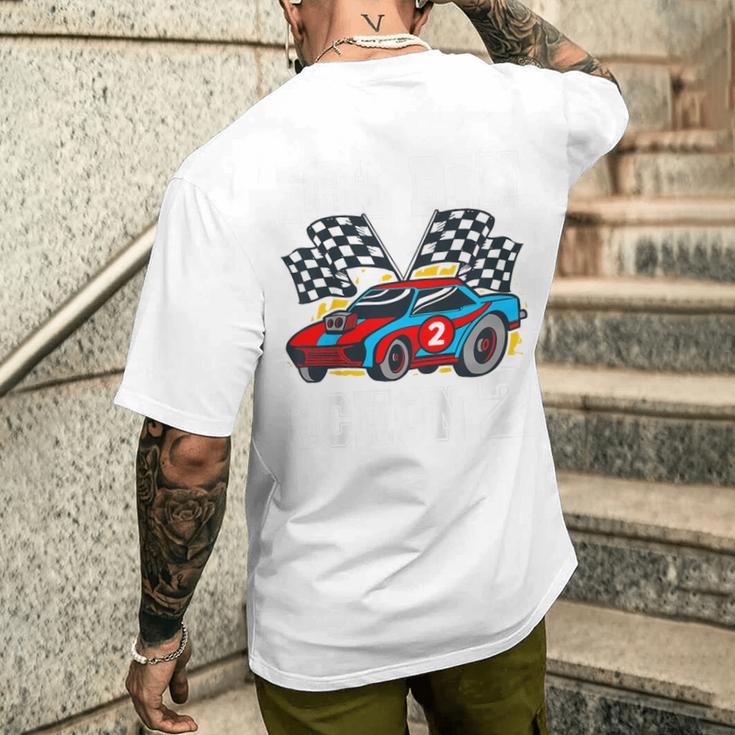 Children's Racing Car Ich Bin 2 Geburtstag 80 T-Shirt mit Rückendruck Geschenke für Ihn