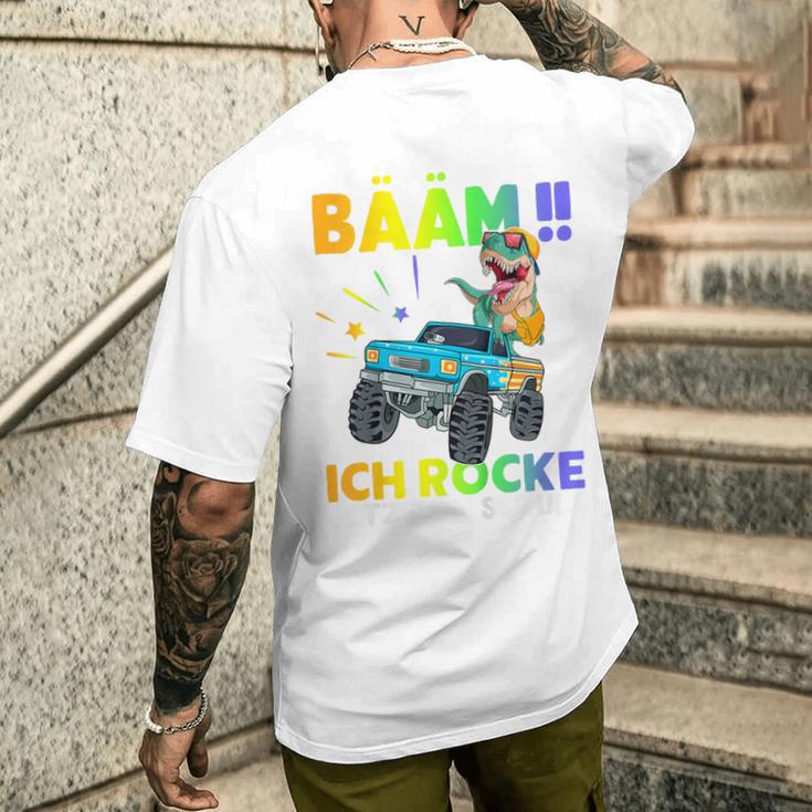 Children's Schulkind 2023 With Dino Bäm Ich Rocke Die Schule T-Shirt mit Rückendruck Geschenke für Ihn