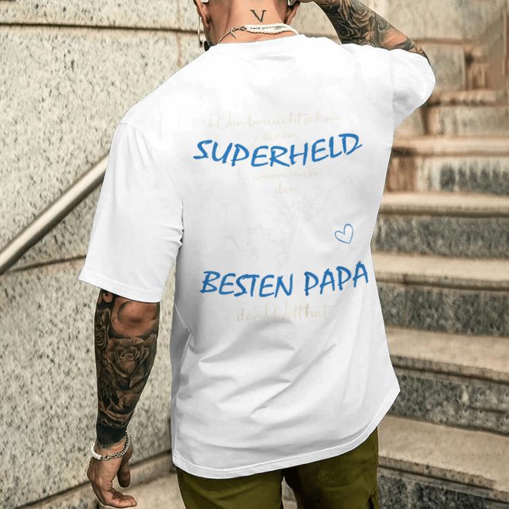 Children's Superhero Bester Papa Der Welt 80 T-Shirt mit Rückendruck Geschenke für Ihn