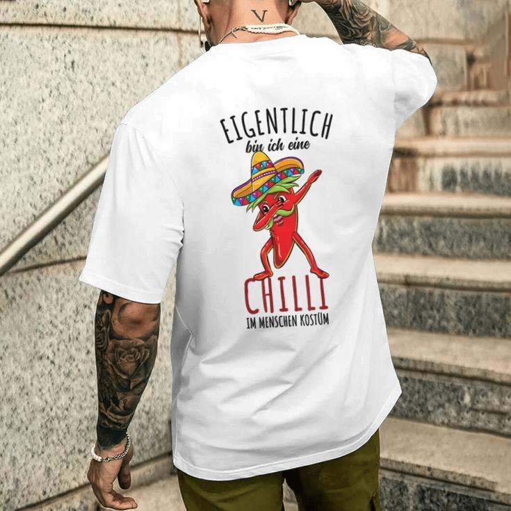 Chilli Liebhaber Chilli Kostüm T-Shirt mit Rückendruck Geschenke für Ihn