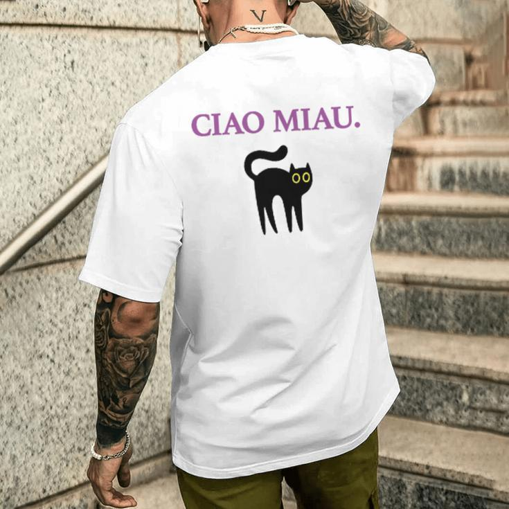 Ciao Miau X Cat Cats Cat Lovers Humour Fun T-Shirt mit Rückendruck Geschenke für Ihn