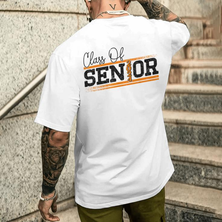 Class Of 2024 Seniors High School College Student Graduation Men's T-shirt Back Print Gifts for Him