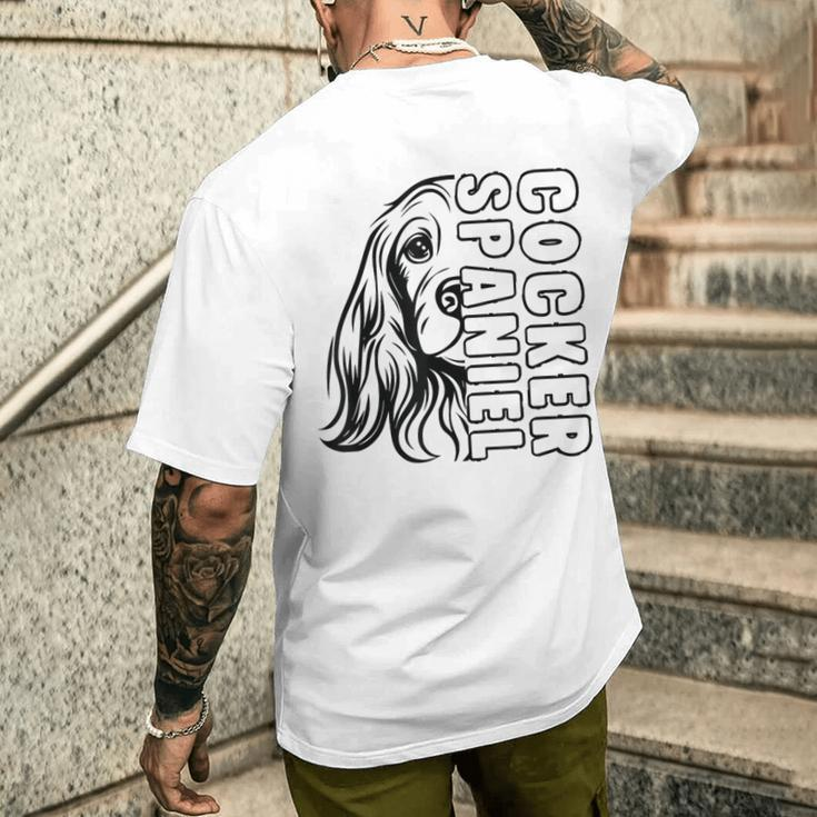 Cocker Spaniel Hund Herrchen Frauchen Hunde T-Shirt mit Rückendruck Geschenke für Ihn