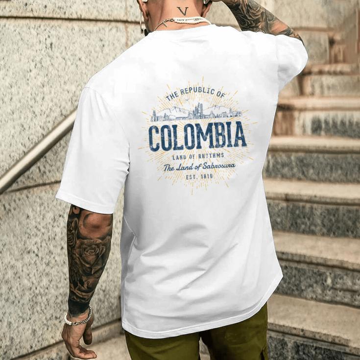 Colombia Retro Style Vintage Colombia T-Shirt mit Rückendruck Geschenke für Ihn