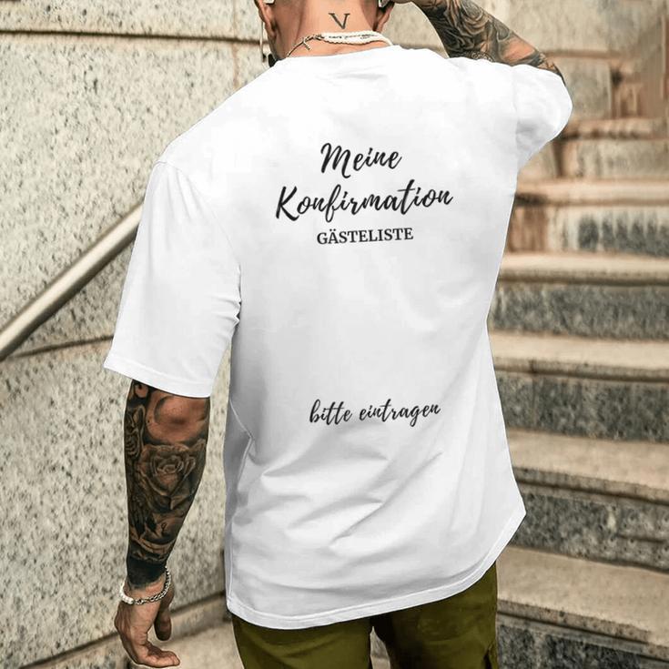 Confirmation Guest List Confirmants T-Shirt mit Rückendruck Geschenke für Ihn