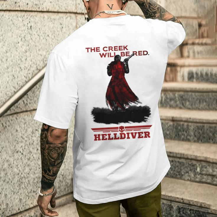 The Creek Will Be Red Game Platform Helldivers Hero Men's T-shirt Back Print Gifts for Him