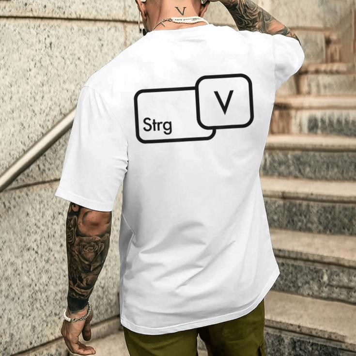 CtrlV Copy Paste Partner Look T-Shirt mit Rückendruck Geschenke für Ihn