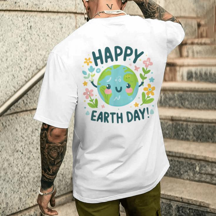 Cute Planet Earth Day Birthday Happy Earth Day 2024 Men's T-shirt Back Print Gifts for Him