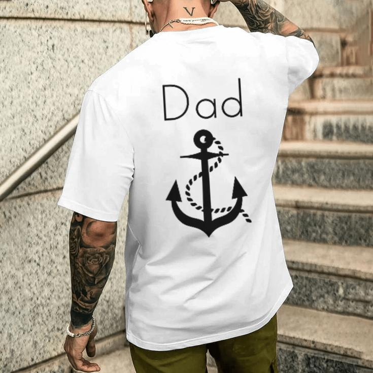 Dad Is My Anchor Father's Day Boat Ocean Summer Men's T-shirt Back Print Gifts for Him