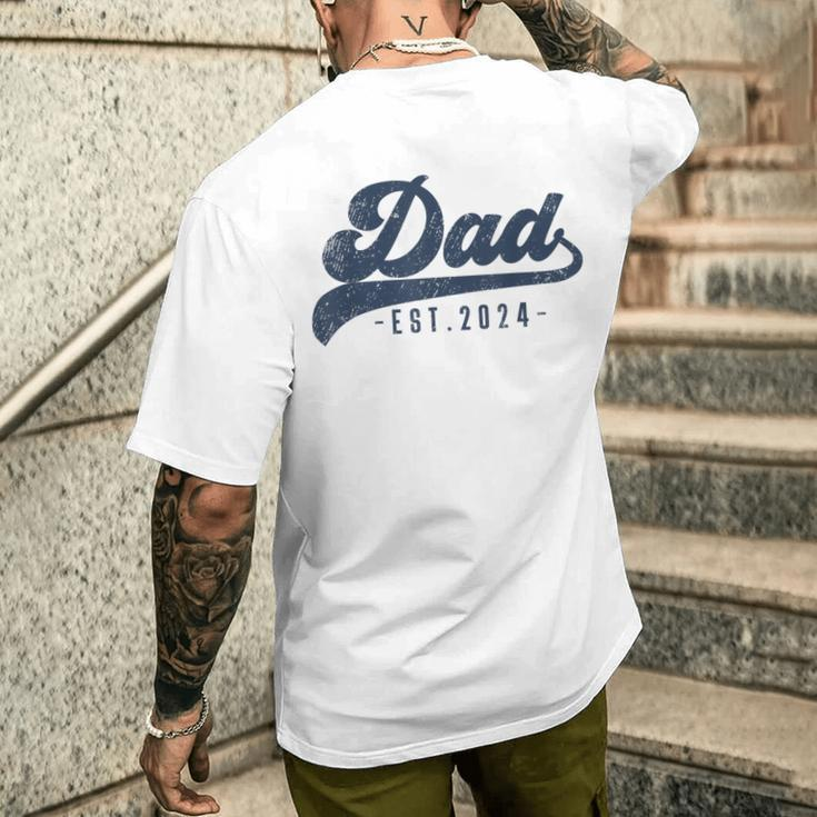 Dad Est 2024 Dad To Be New Daddy Men's T-shirt Back Print Gifts for Him