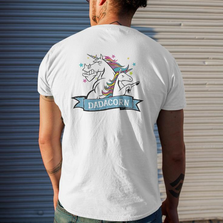 Dadacorn Unicorn Dad Daddycorn Father Unicorn Daddy Mens Back Print T-shirt Gifts for Him