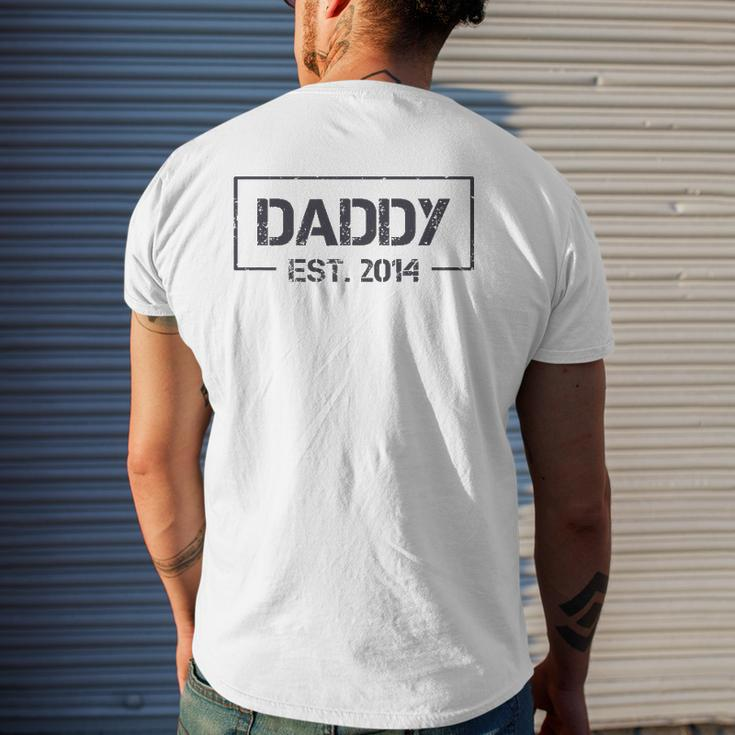 Daddy Est 2014 7Th Year As Dad Father's Day Mens Back Print T-shirt Gifts for Him