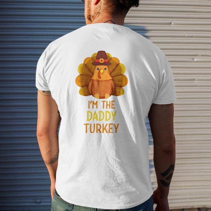 Daddy Turkey Family Matching Thanksgiving Party Pajama Mens Back Print T-shirt Gifts for Him