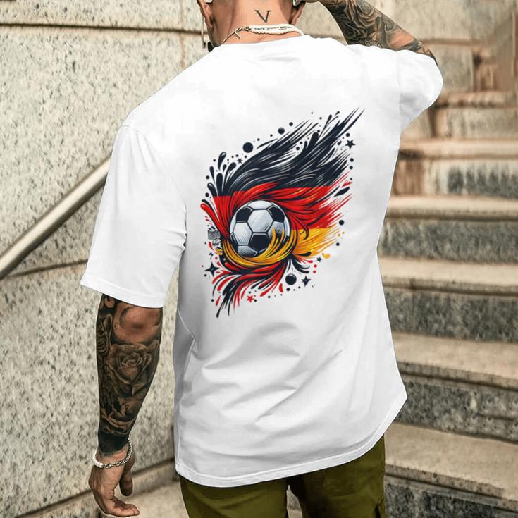 Deutsch Banner Fan Deutschland Flagge Abstrakte Kunst T-Shirt mit Rückendruck Geschenke für Ihn