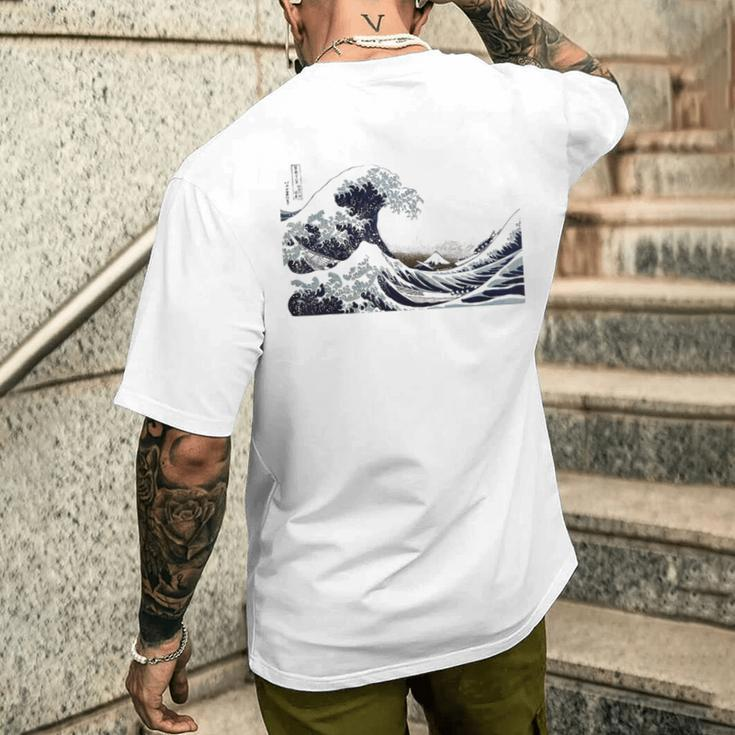 Die Große Welle Vor Kanagawa Hokusai T-Shirt mit Rückendruck Geschenke für Ihn