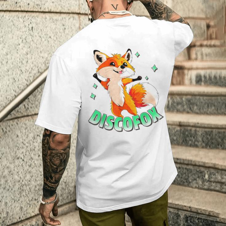 Discofox Disco Fox X Lustiger Fuchs Sonnebrille Tanzen Tanz T-Shirt mit Rückendruck Geschenke für Ihn