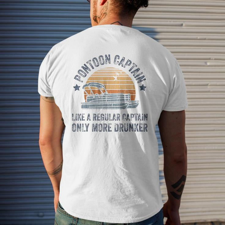 Drunk Captain Grandpa Dad Mens Back Print T-shirt Gifts for Him