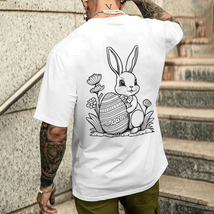 Easter Bunny Ausmalen Und Selbst Bemalen T-Shirt mit Rückendruck Geschenke für Ihn