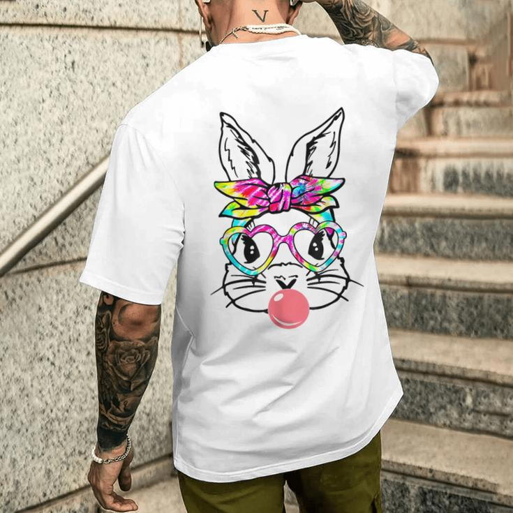 Easter Day Bunny With Bandana Heart Glasses Bubblegum Men's T-shirt Back Print Gifts for Him