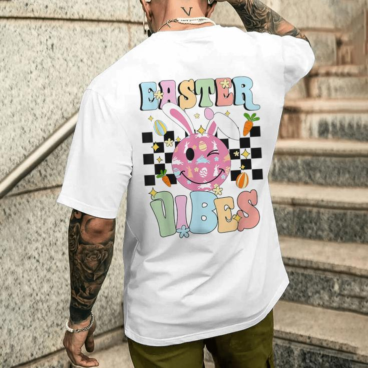 Easter Vibes Smiles Happy Face Bunny Happy Easter Boys Girls Men's T-shirt Back Print Gifts for Him