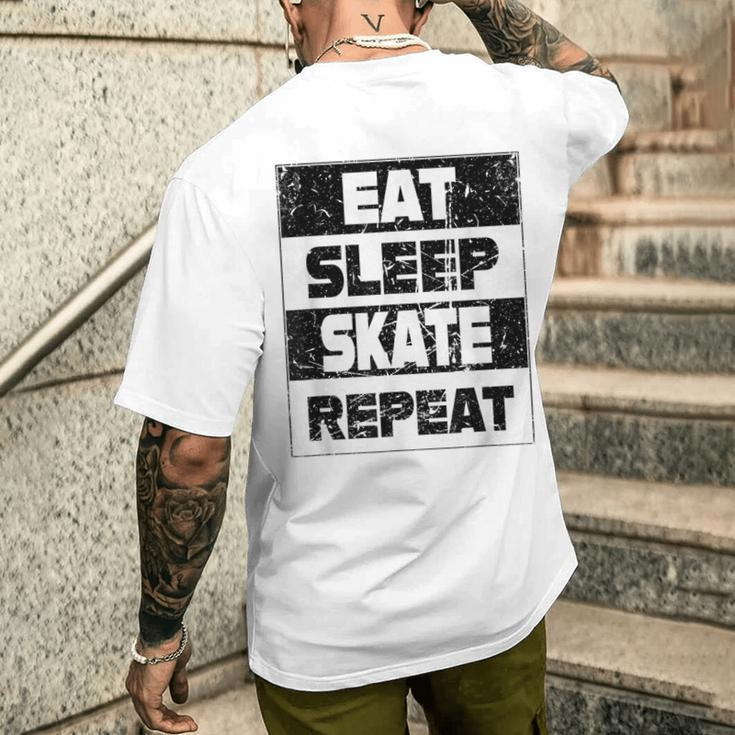 Eat Sleep Skate Repeat T-Shirt mit Rückendruck Geschenke für Ihn
