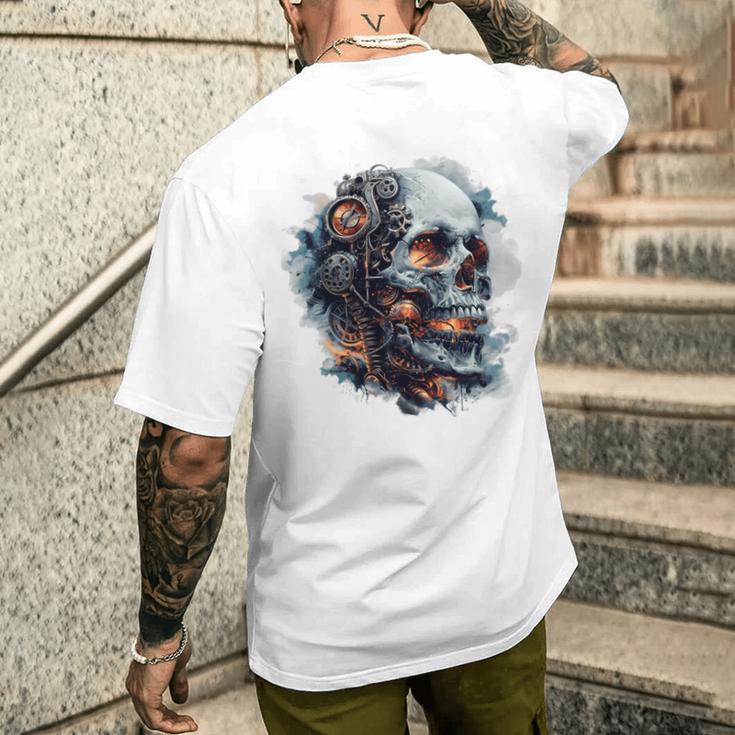 Eindringliche Steampunk-Totenkopf-Geheimnisse Inspiration Grafikdesign T-Shirt mit Rückendruck Geschenke für Ihn