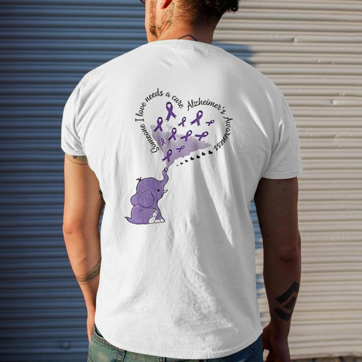 Elephant Someone I Love Needs A Cure Alzheime Awareness Mens Back Print T-shirt Gifts for Him