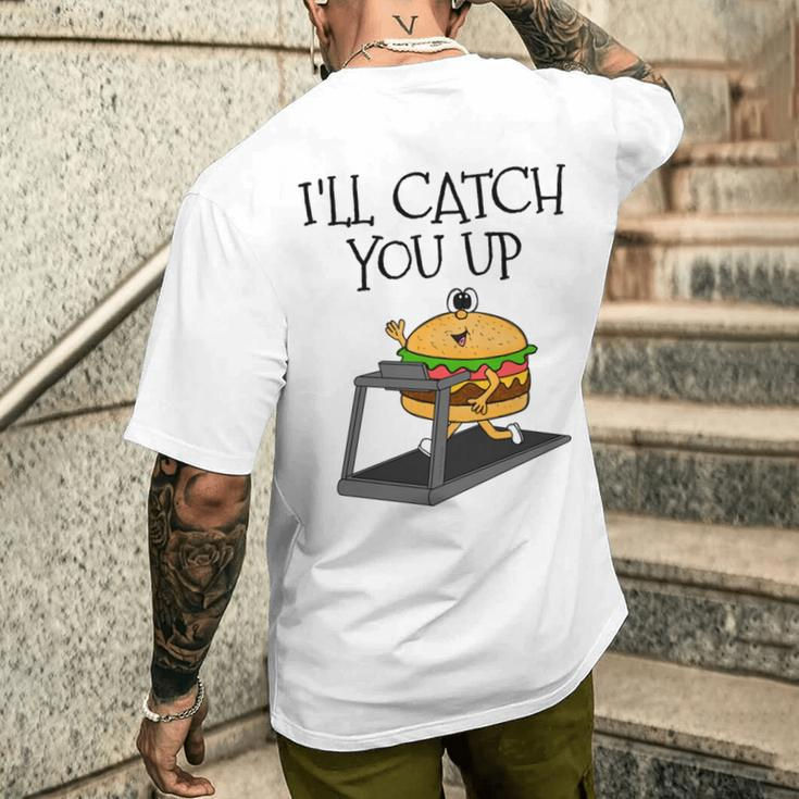 Fast-Food-Burger Fitness-Läufer Lustig T-Shirt mit Rückendruck Geschenke für Ihn