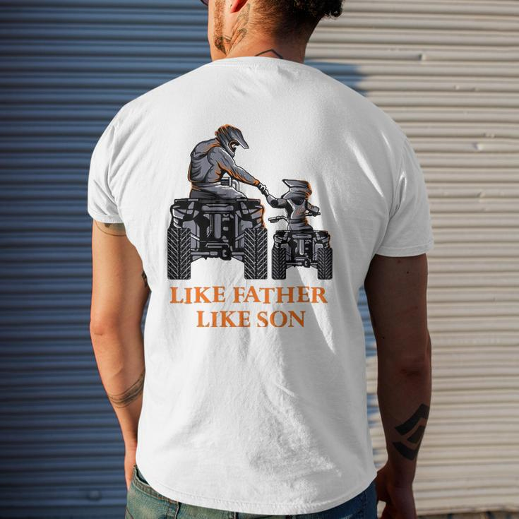 Like Father Like Son Quad Bike Four Wheeler Atv Mens Back Print T-shirt Gifts for Him