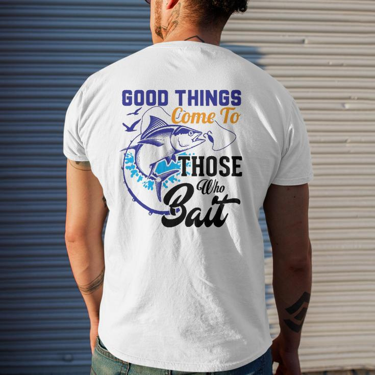 Father's Day For Fisherman Mens Fishing Dad Mens Back Print T-shirt Gifts for Him