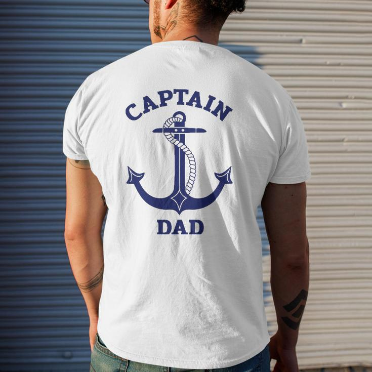 Father's Day Nautical Anchor Captain Dad Mens Back Print T-shirt Gifts for Him
