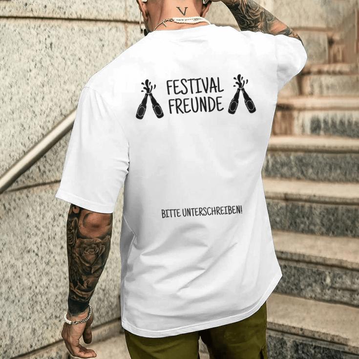 Festival Freunde Unterschreiben Festival Gruppe Festival T-Shirt mit Rückendruck Geschenke für Ihn