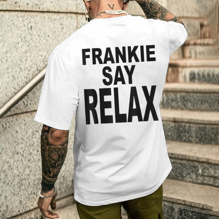 Frankie Say Relax Retro Vintage Style Blue T-Shirt mit Rückendruck Geschenke für Ihn