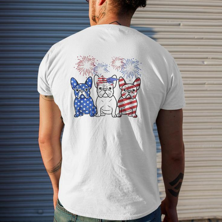 French Bulldog American Flag 4Th Of July Independence Days Mens Back Print T-shirt Gifts for Him